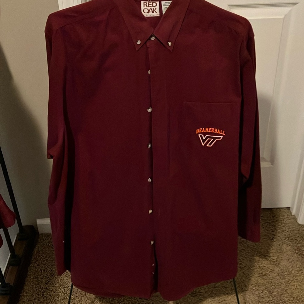 Mens Red Oaks XL VT Beamer Ball Shirt